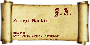 Zrinyi Martin névjegykártya