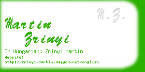 martin zrinyi business card